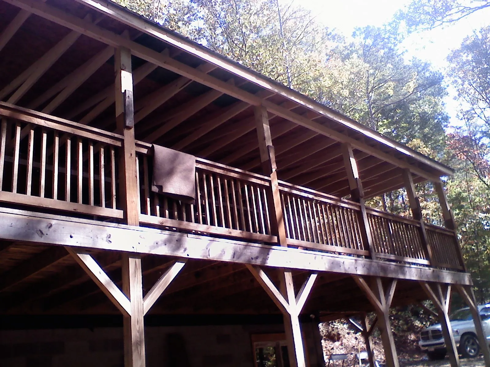Timber framing under a new elevated porch and deck — Roof Leak Repair in Hopkinsville by Roofing Brothers